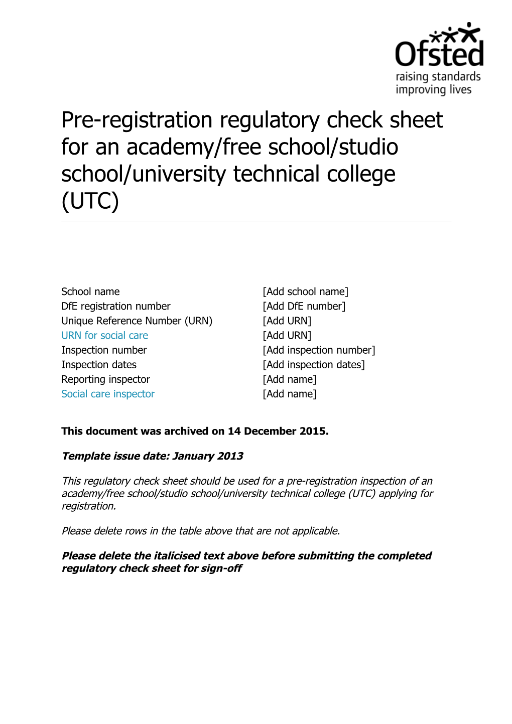 Information About the Inspection