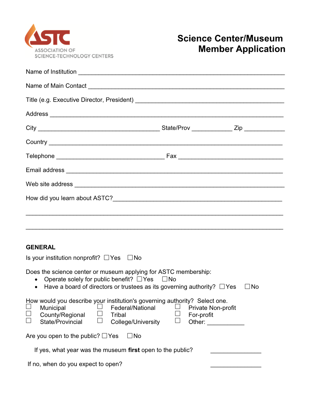 Associate Member Application