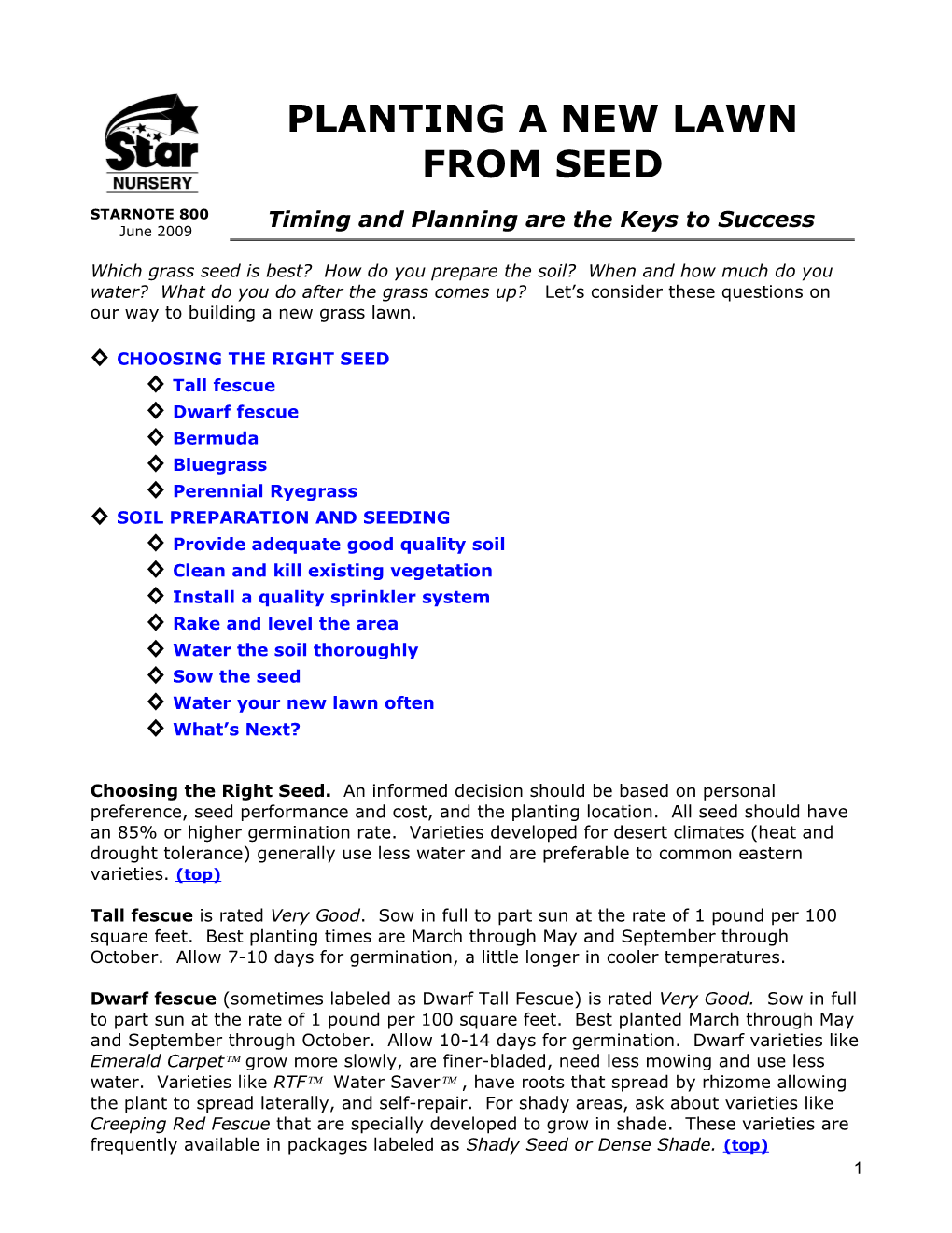 Choosing the Right Seed