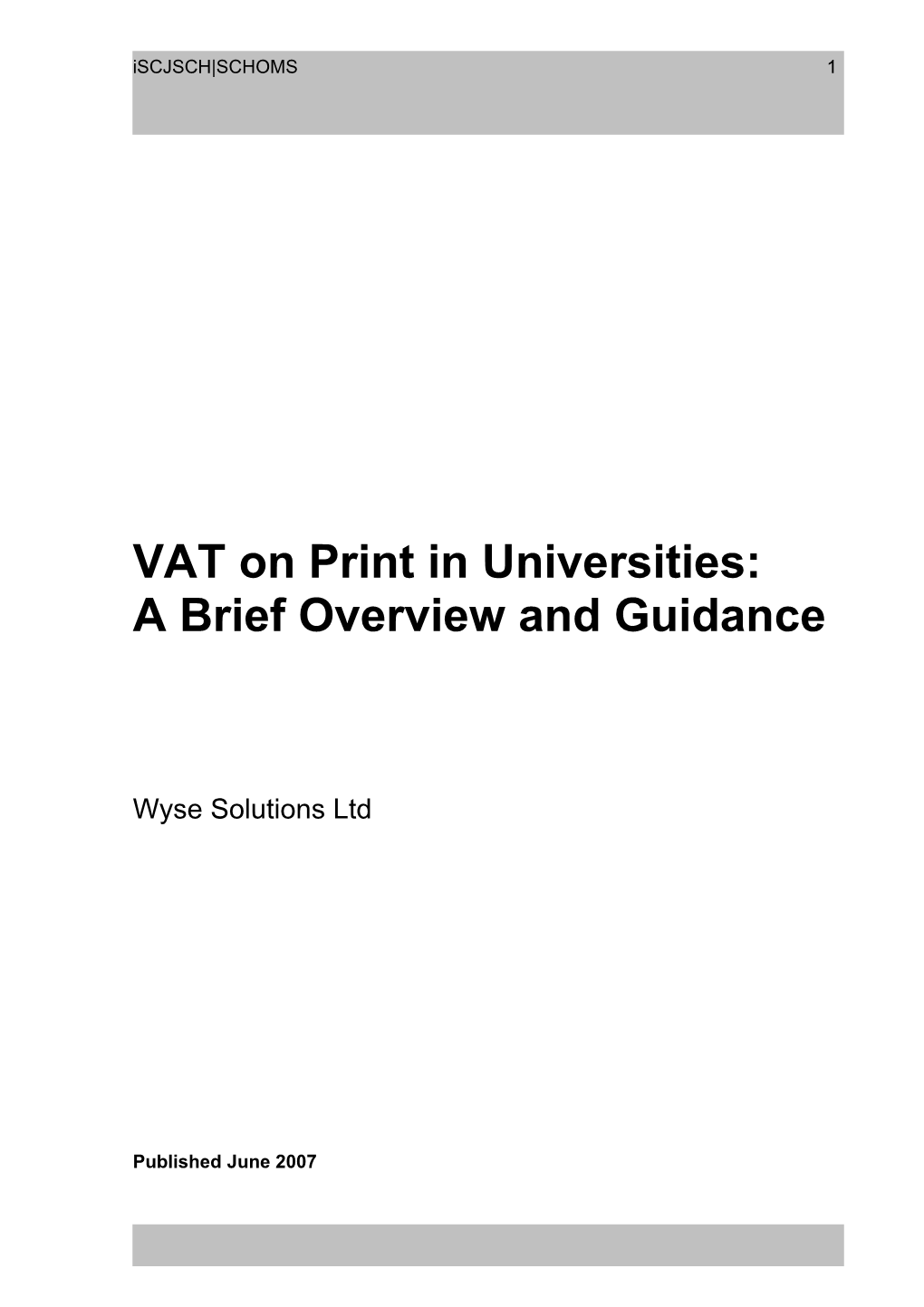An Introduction to VAT
