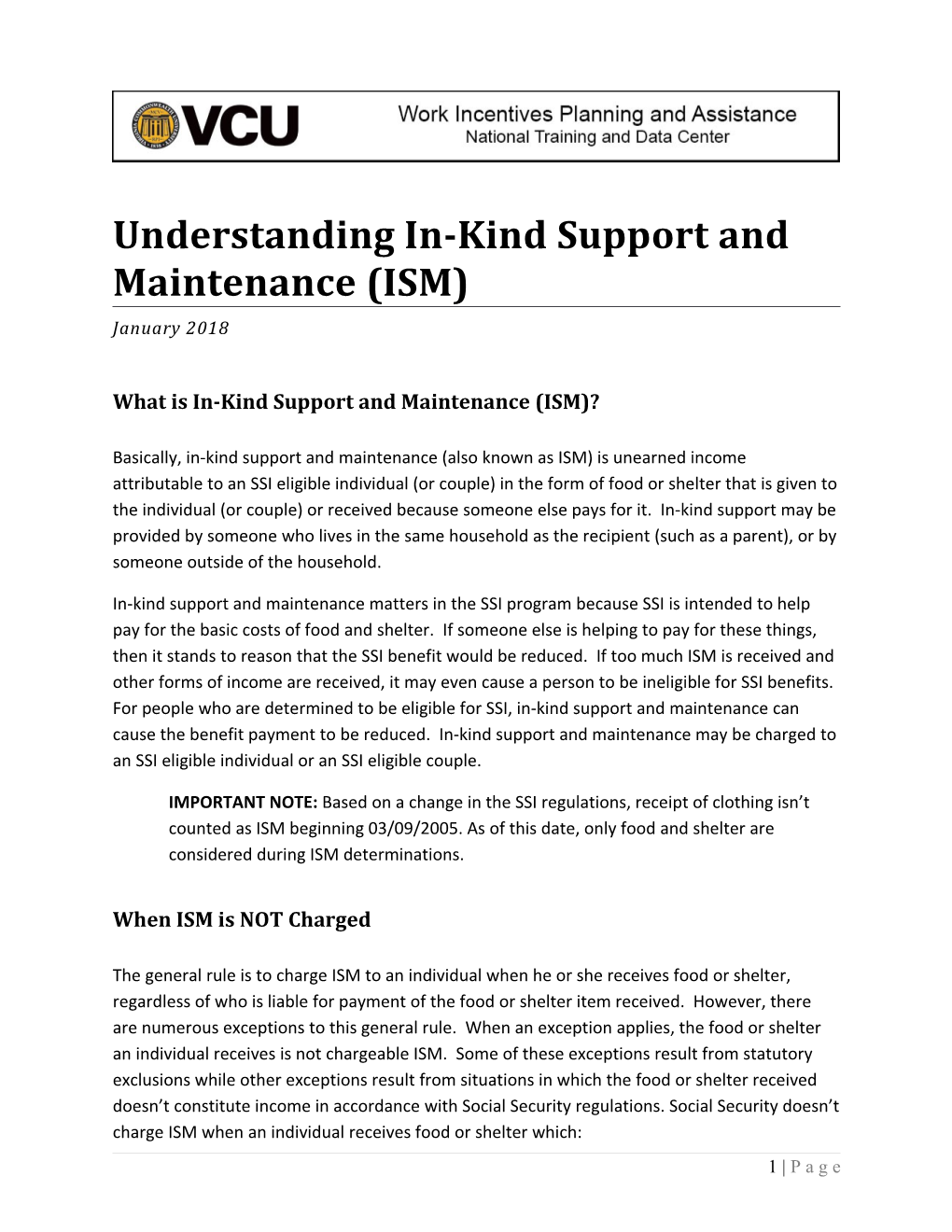 Understanding In-Kind Support and Maintenance (ISM)