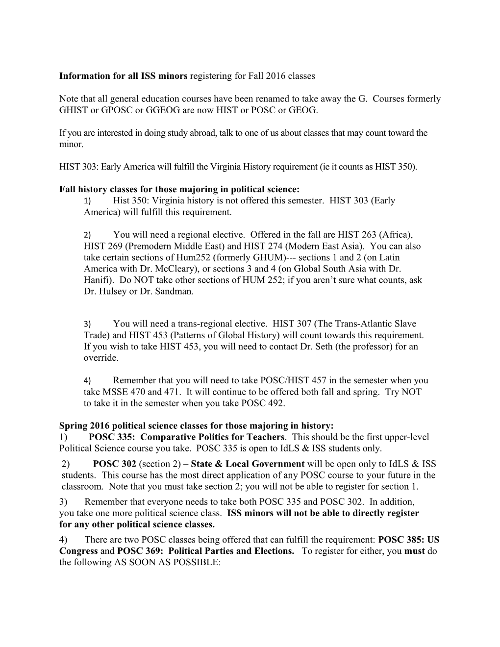 Informationfor Allissminors Registering for Fall 2016 Classes