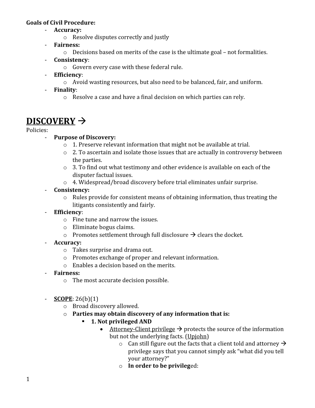 Goals of Civil Procedure