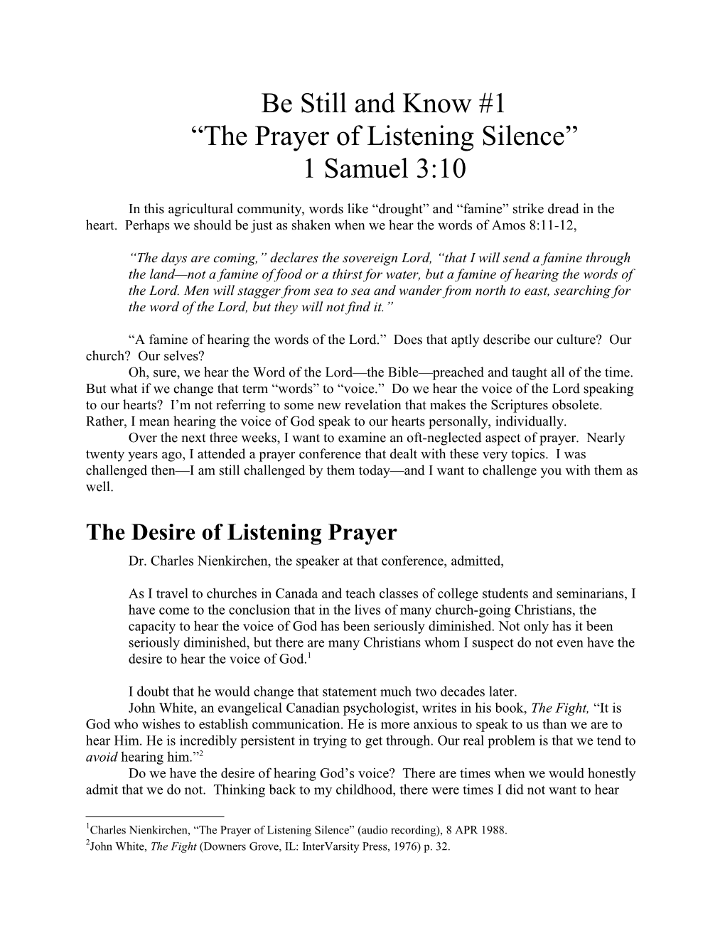 The Prayer of Listening Silence