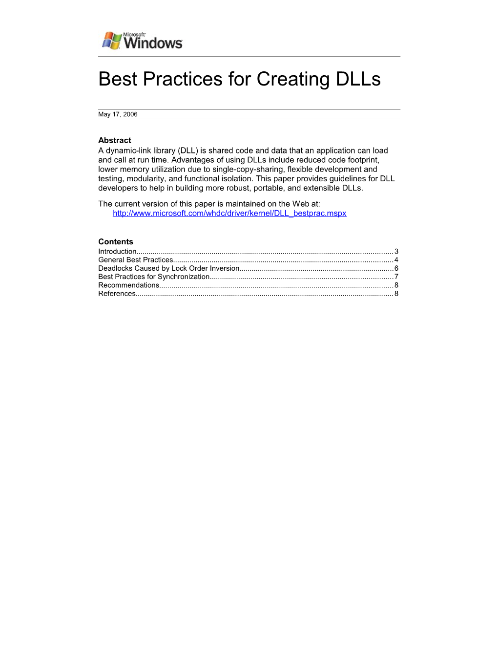 Best Practices for Creating Dlls
