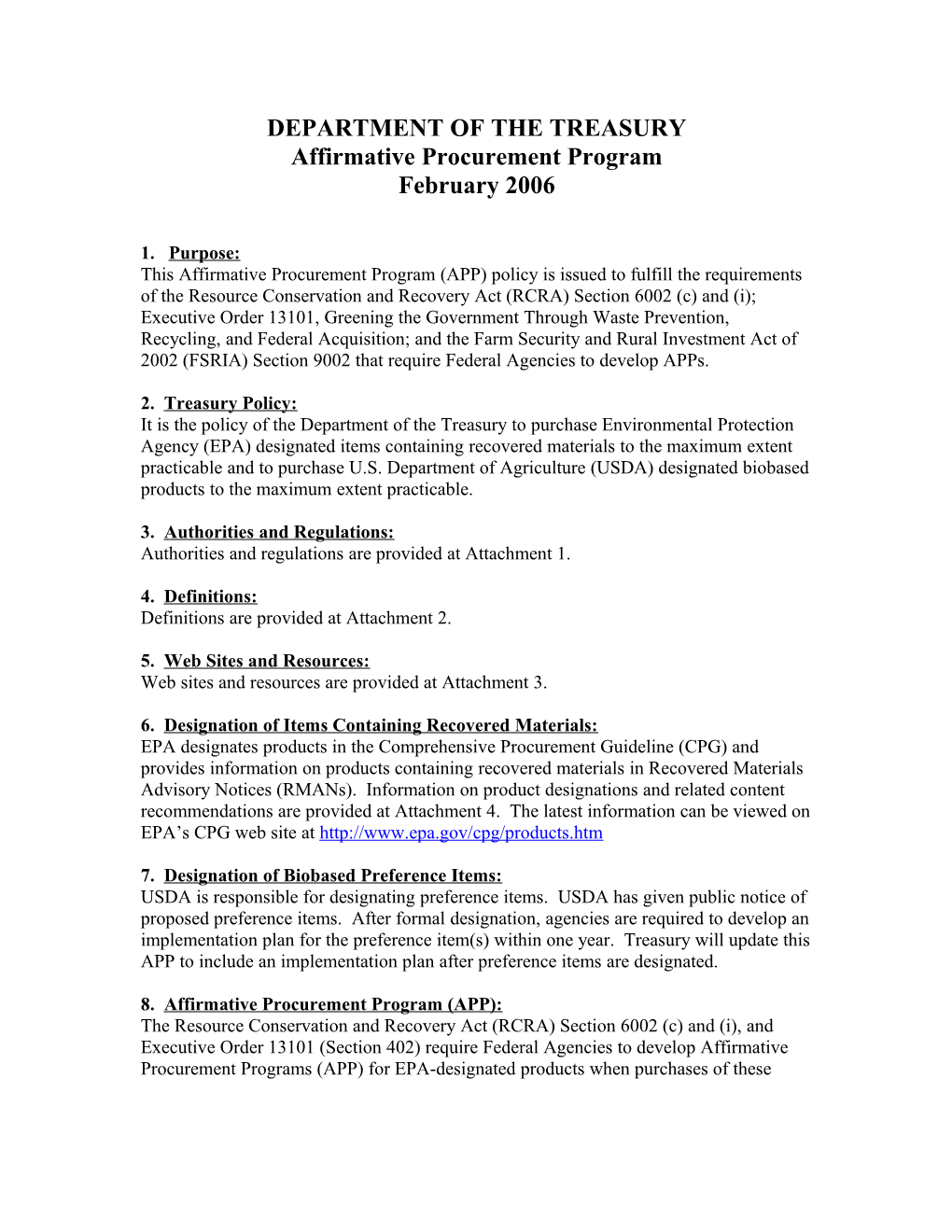 Affirmative Procurement Program