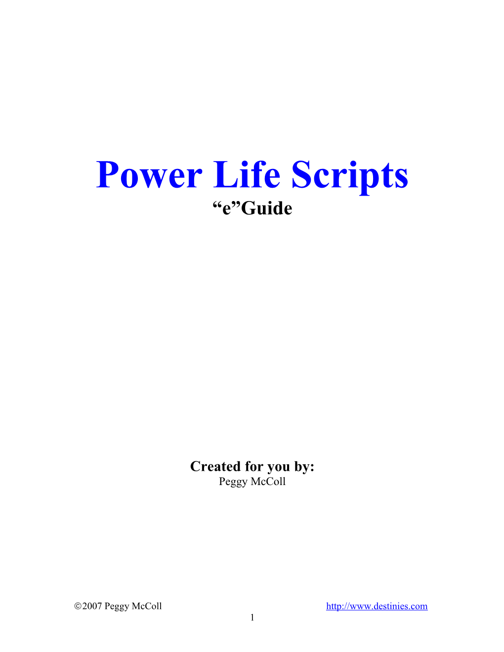 Power Life Scripts E Guide