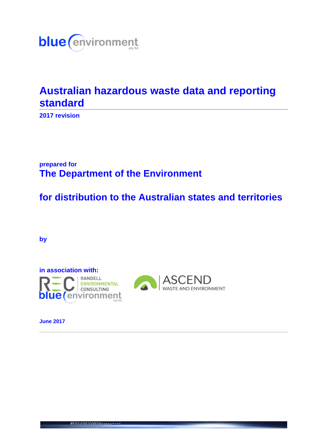 Australian Hazardous Waste Data and Reporting Standard 2017 Revision