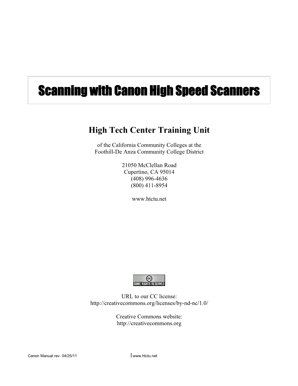 Scanning with Canon High Speed Scanners