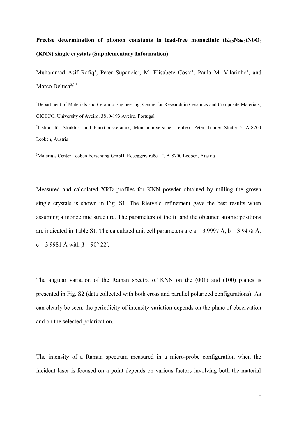 Precise Determination of Phonon Constants in Lead-Free Monoclinic (K0.5Na0.5)Nbo3 (KNN)