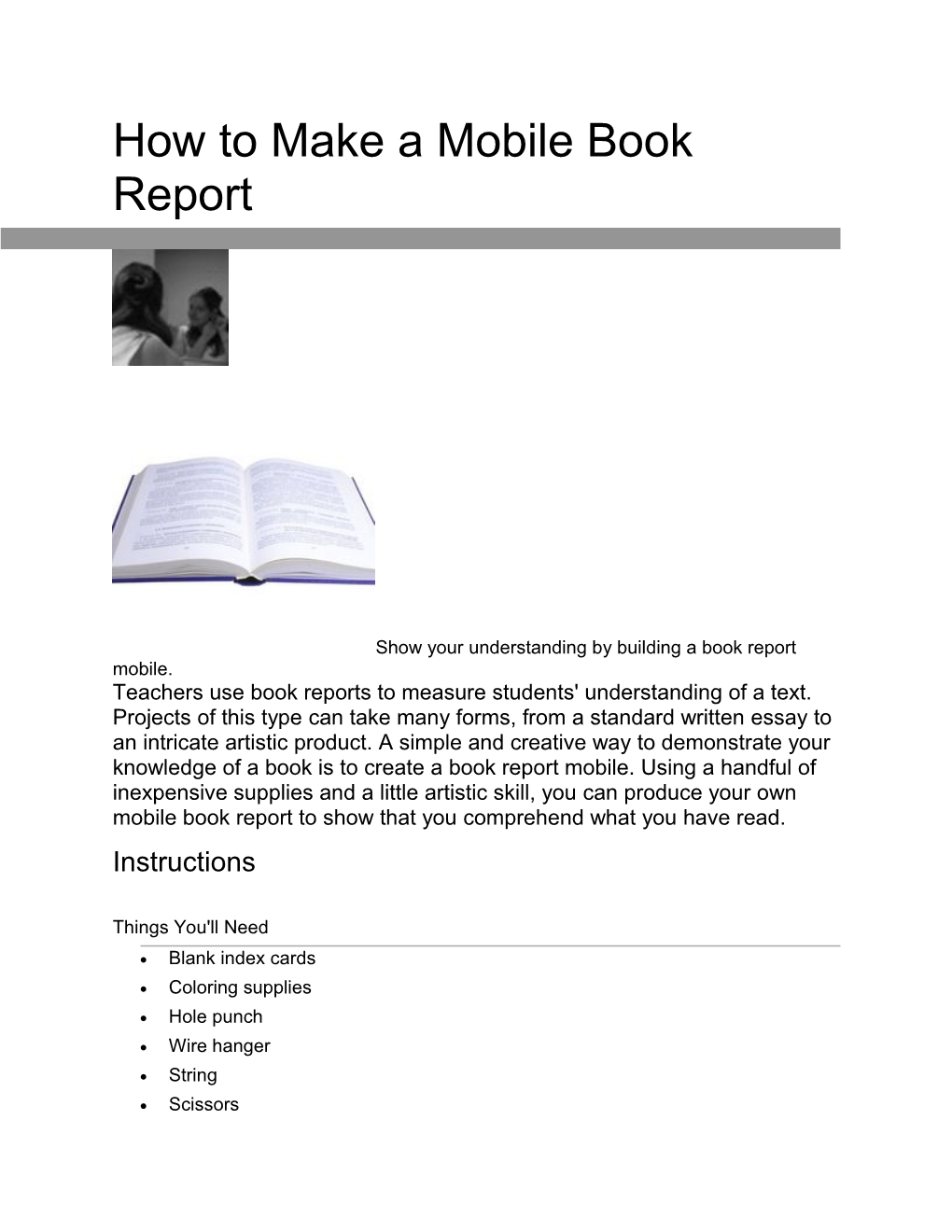 How to Make a Mobile Book Report