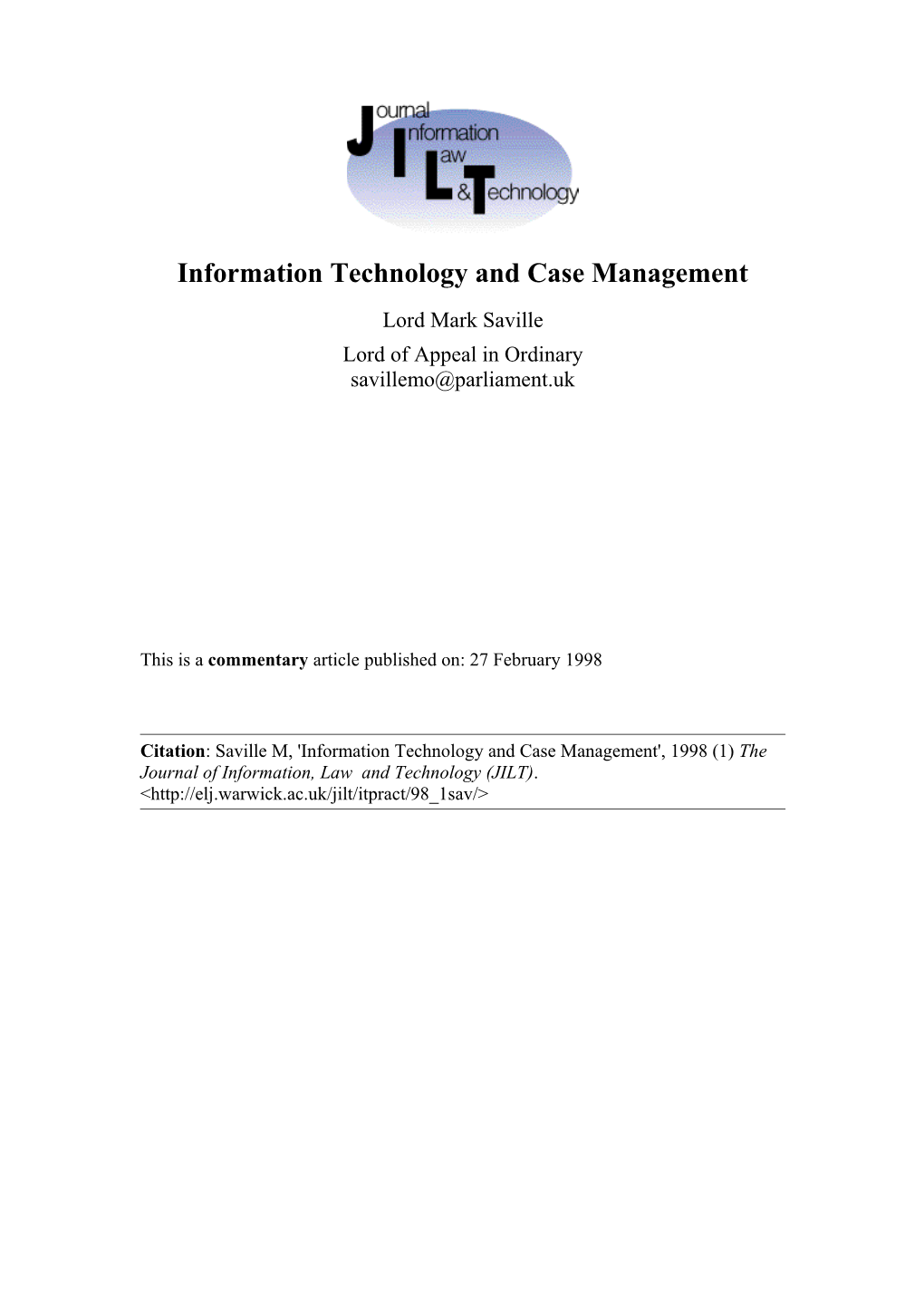 Information Technology and Case Management