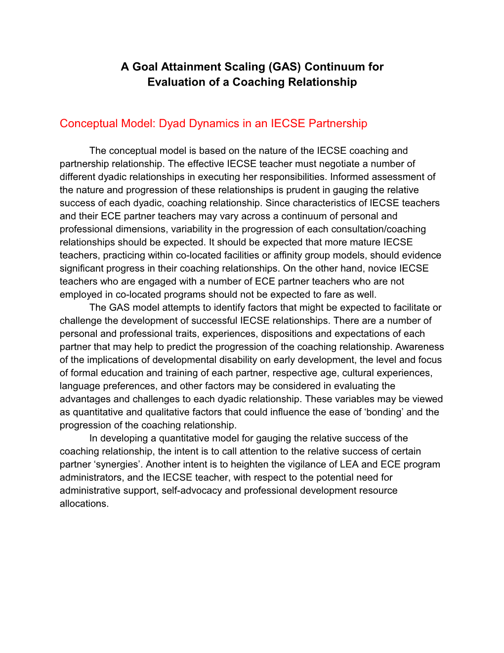 A Goal Attainment Scaling (GAS) Continuum For