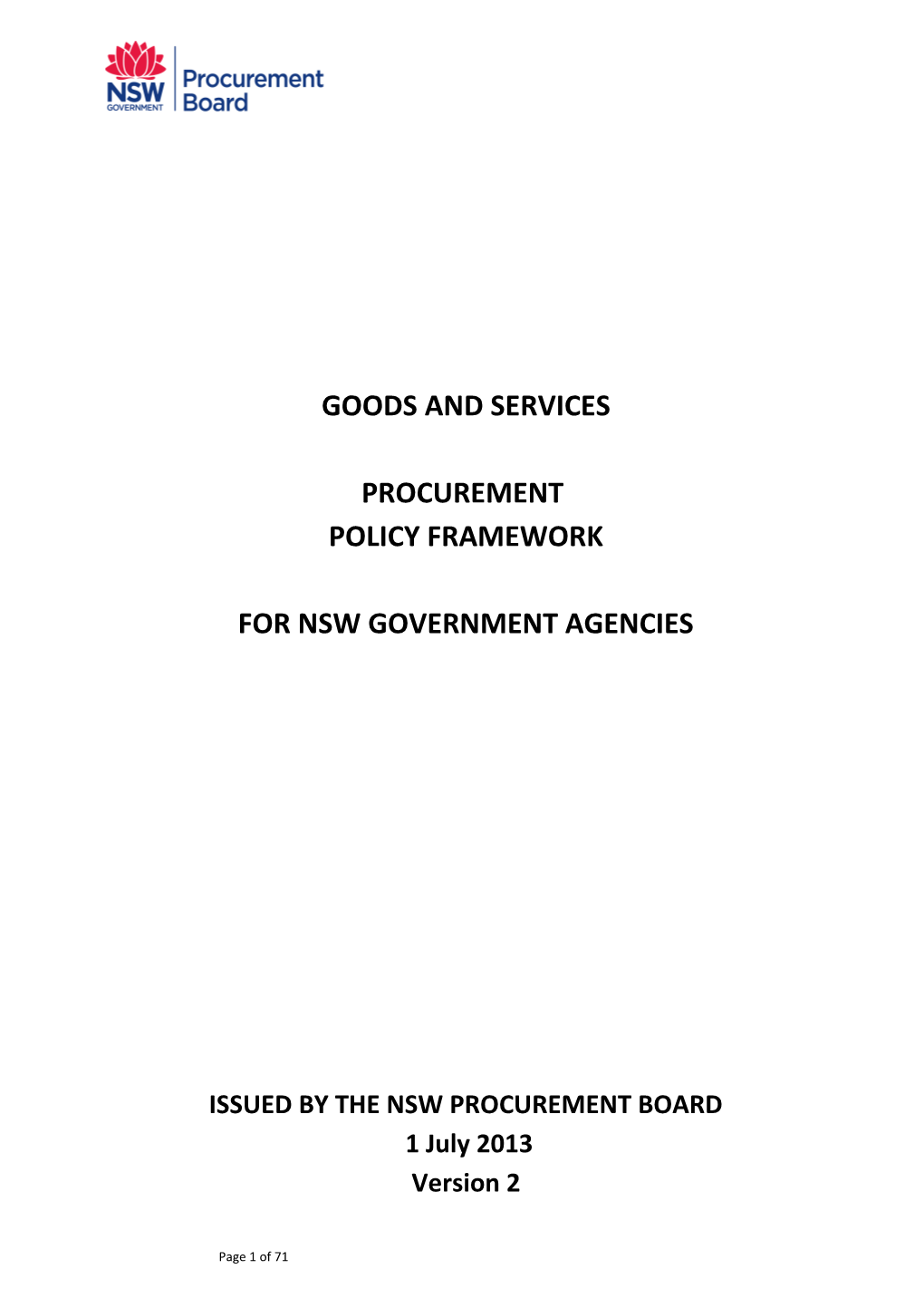 Goods and Services Procurement