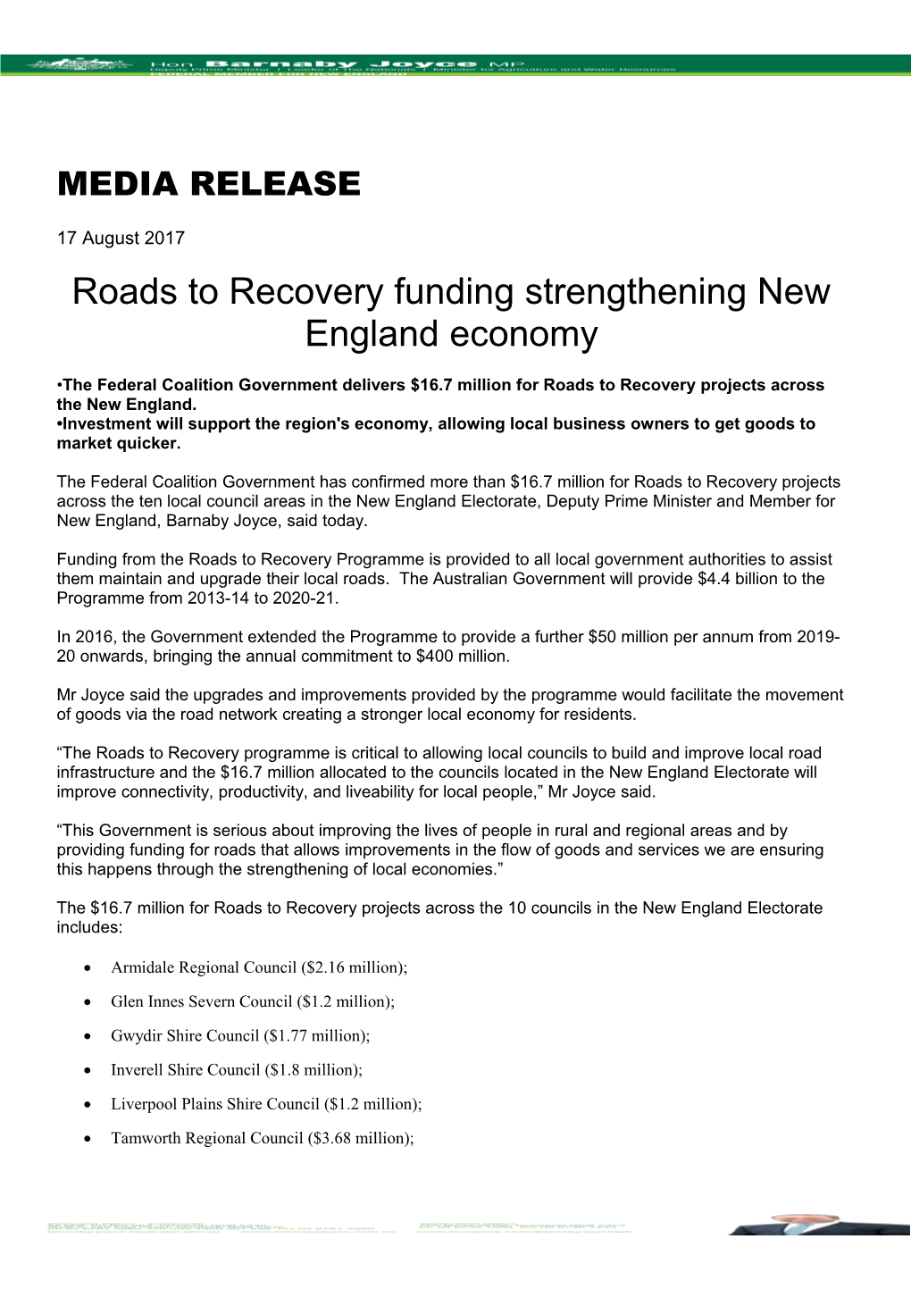 Roads to Recovery Funding Strengthening New England Economy