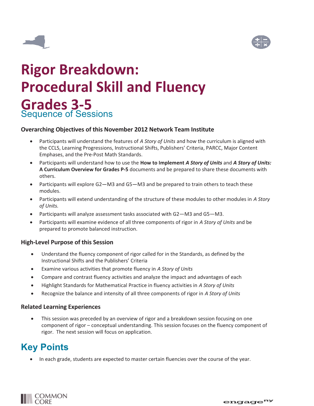 Rigor Breakdown: Procedural Skill and Fluency