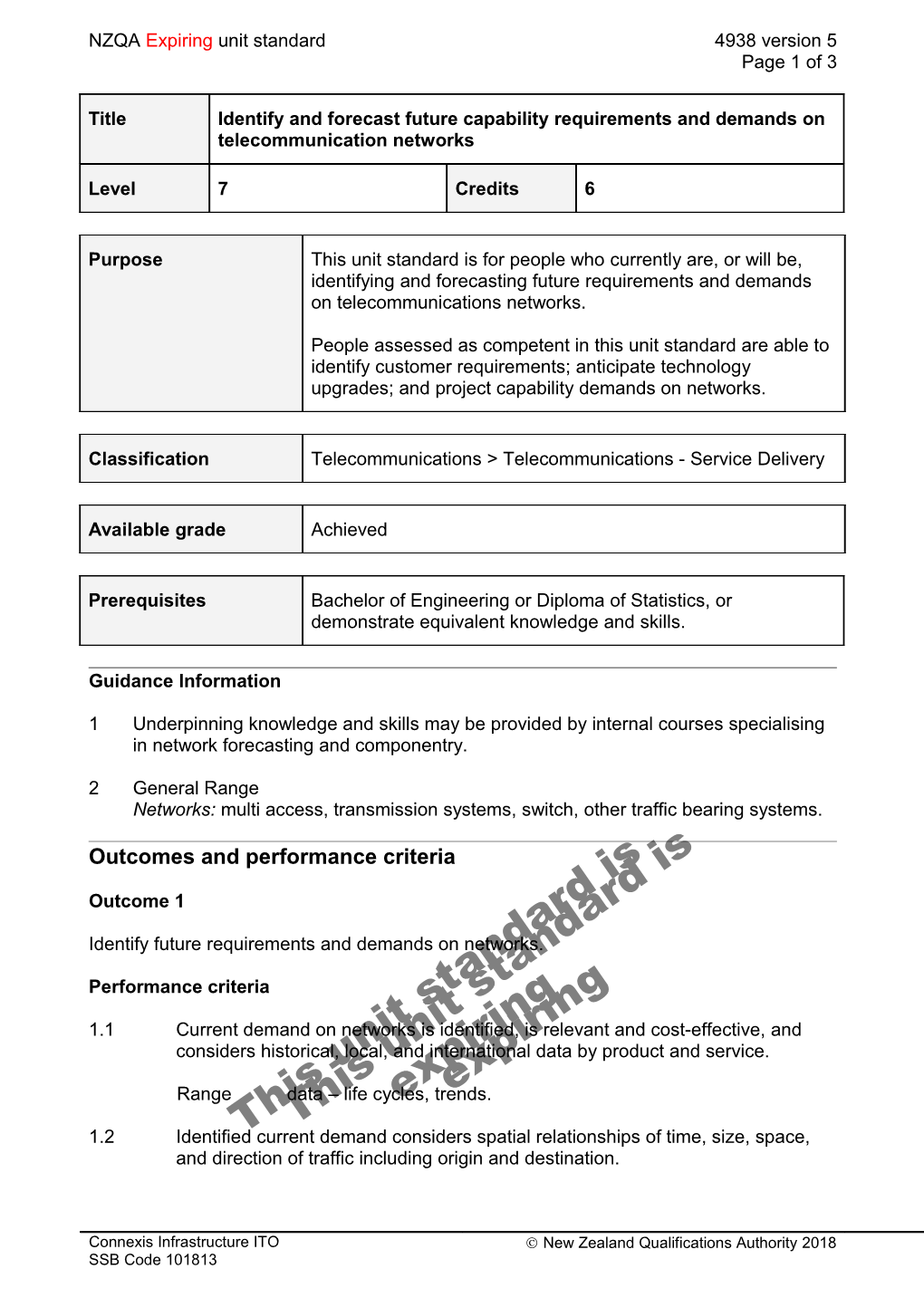 4938 Identify and Forecast Future Capability Requirements and Demands on Telecommunication