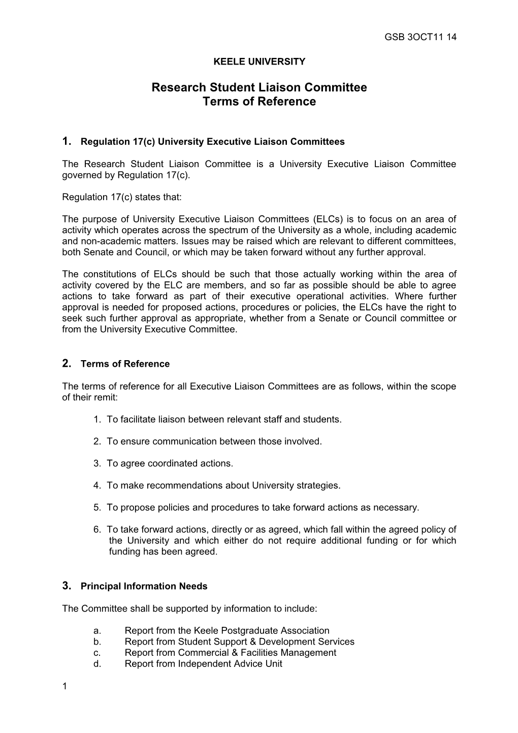 1.Regulation 17(C) University Executive Liaison Committees