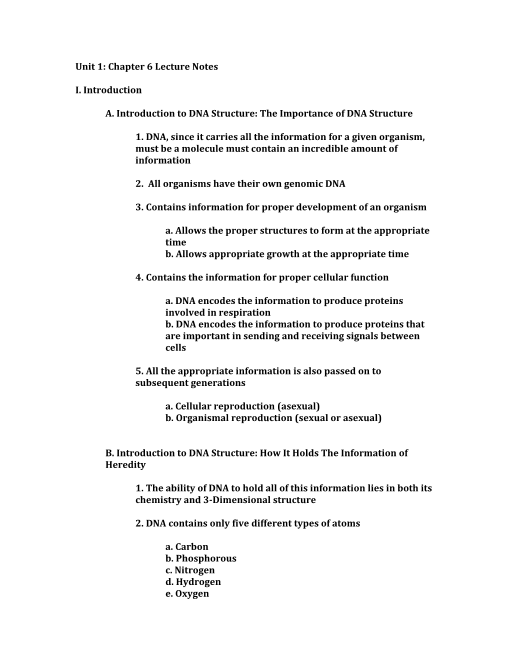 Unit 1: Chapter 6 Lecture Notes