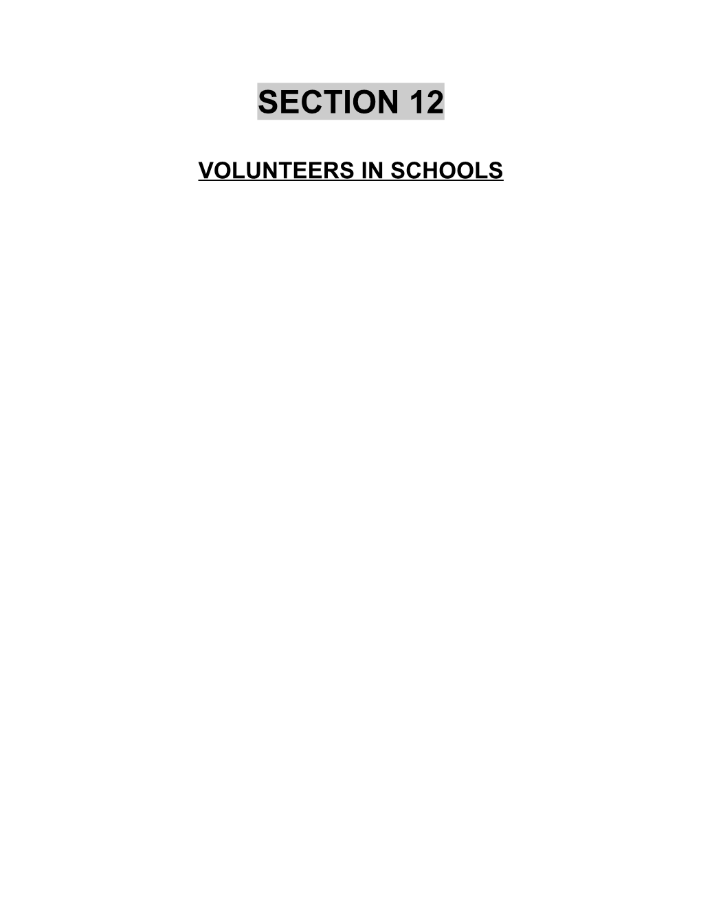 Volunteers in Schools