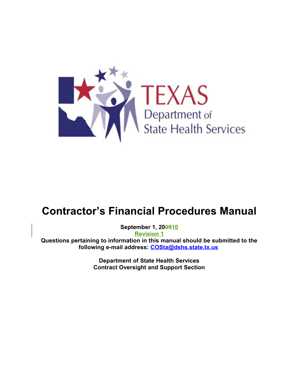 Contractor S Financial Procedures Manual