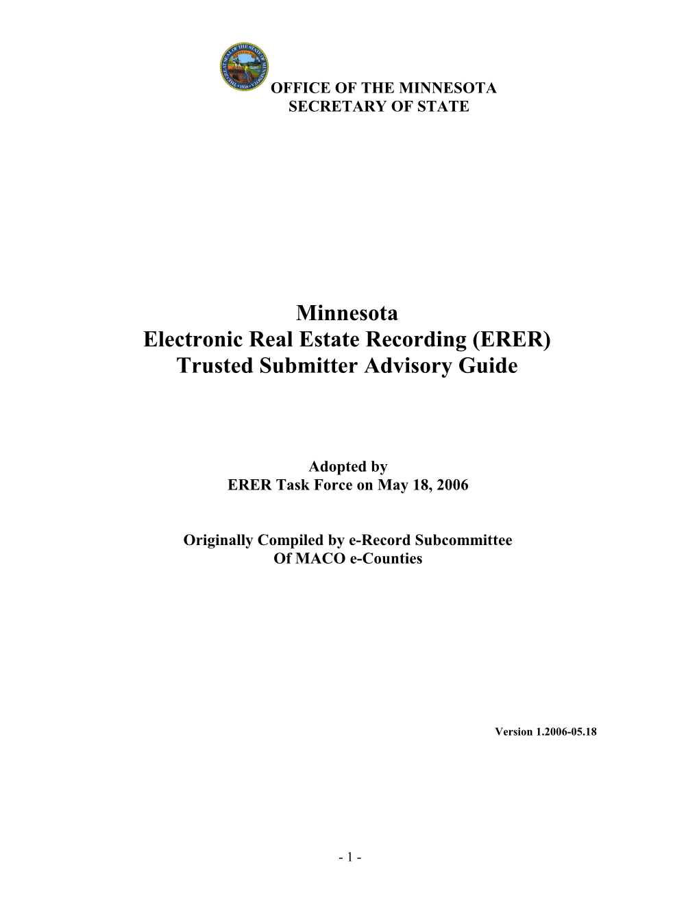 Electronic Real Estate Recording (ERER)