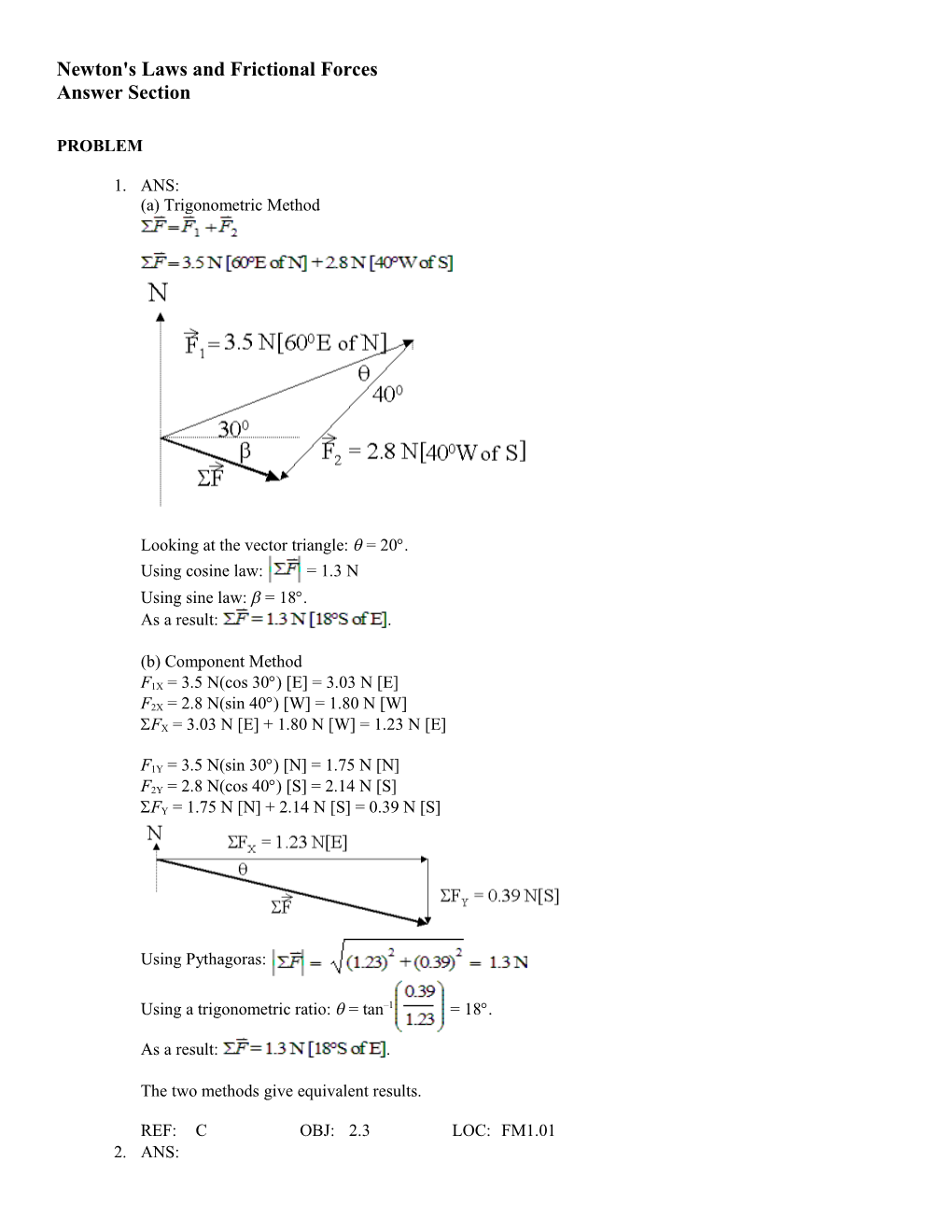 Newton's Laws and Frictional Forces