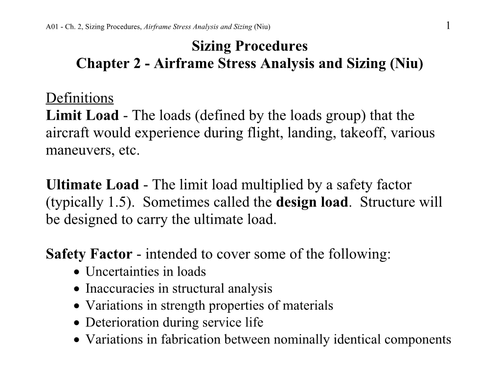 Chapter 2 - Airframe Stress Analysis and Sizing (Niu)