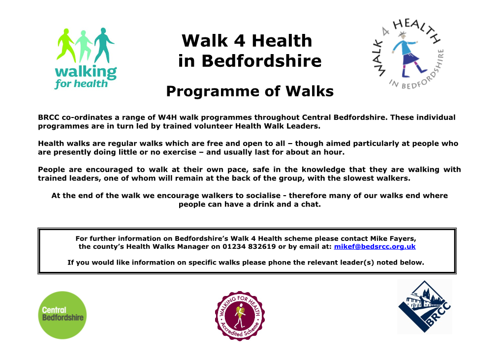 Walks 4 Health in Bedfordshire