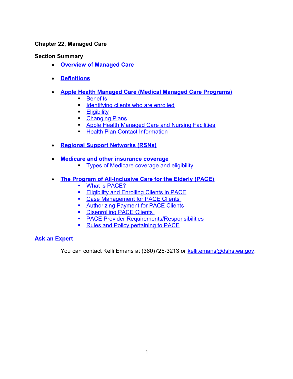 Chapter 22, Managed Care