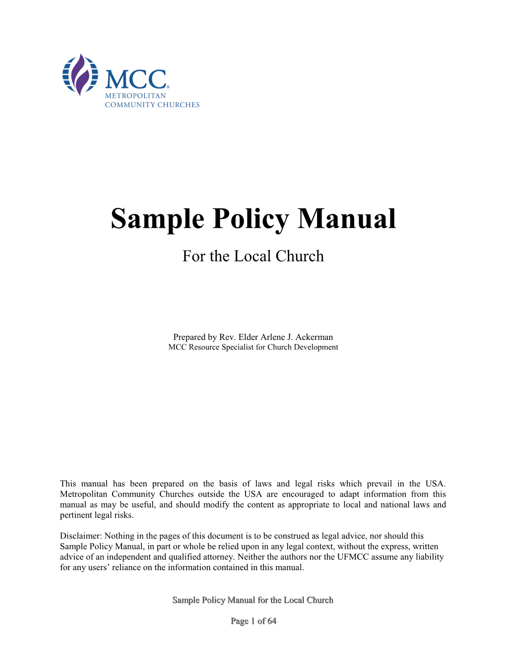Sample Policy Manual