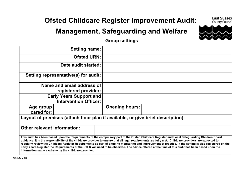 Management, Safeguarding and Welfare