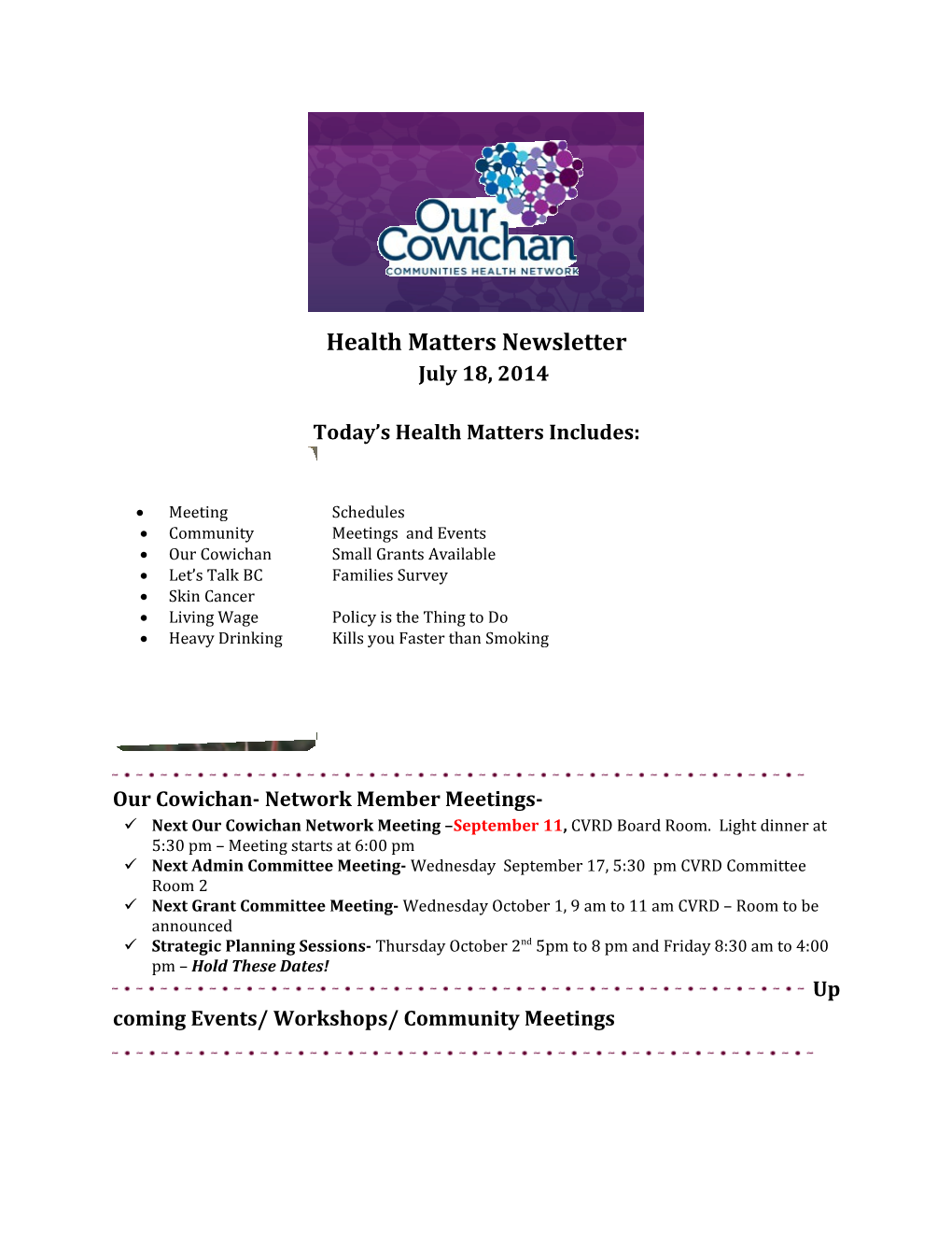 Health Matters Newsletter