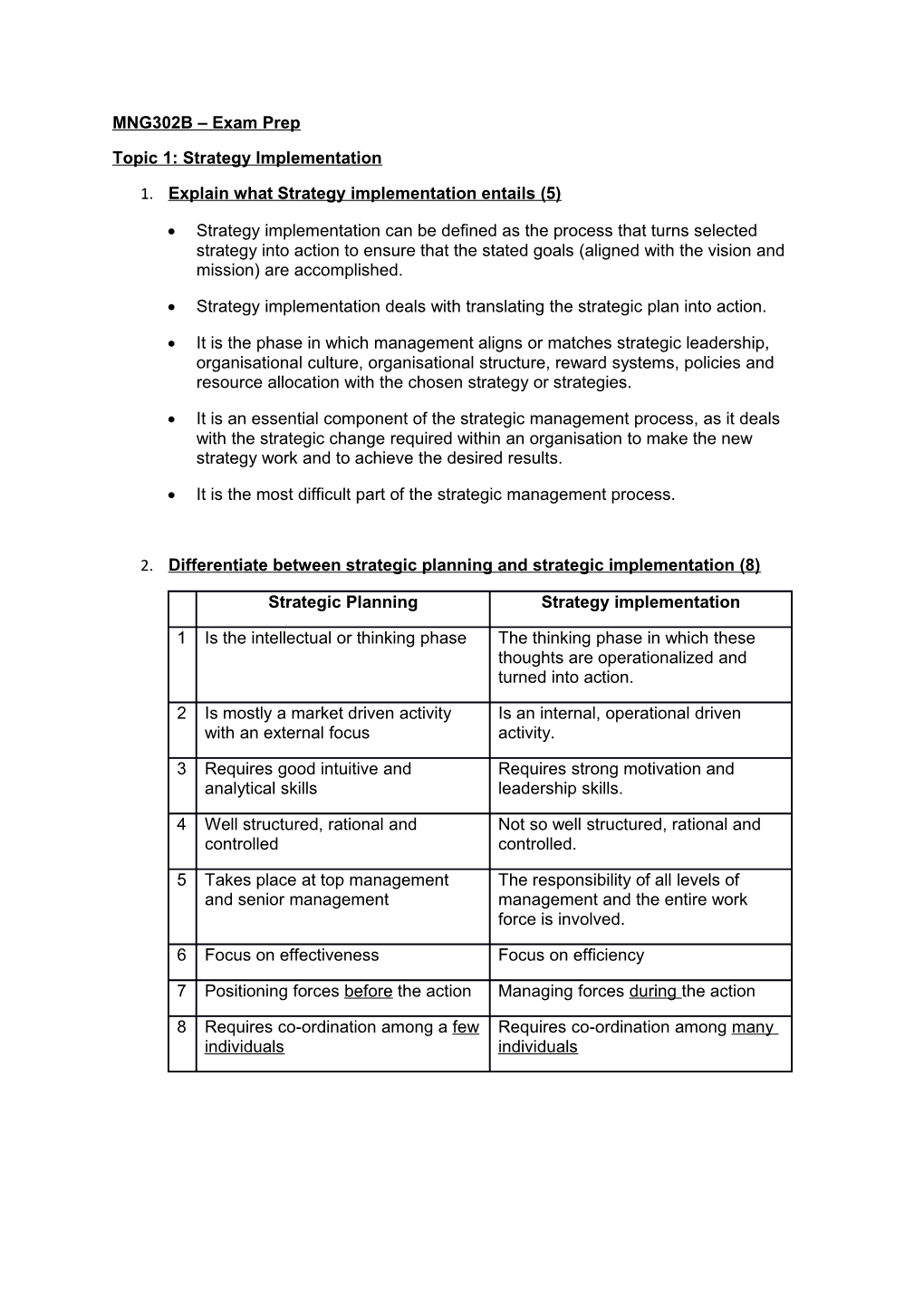 MNG302B Exam Prep