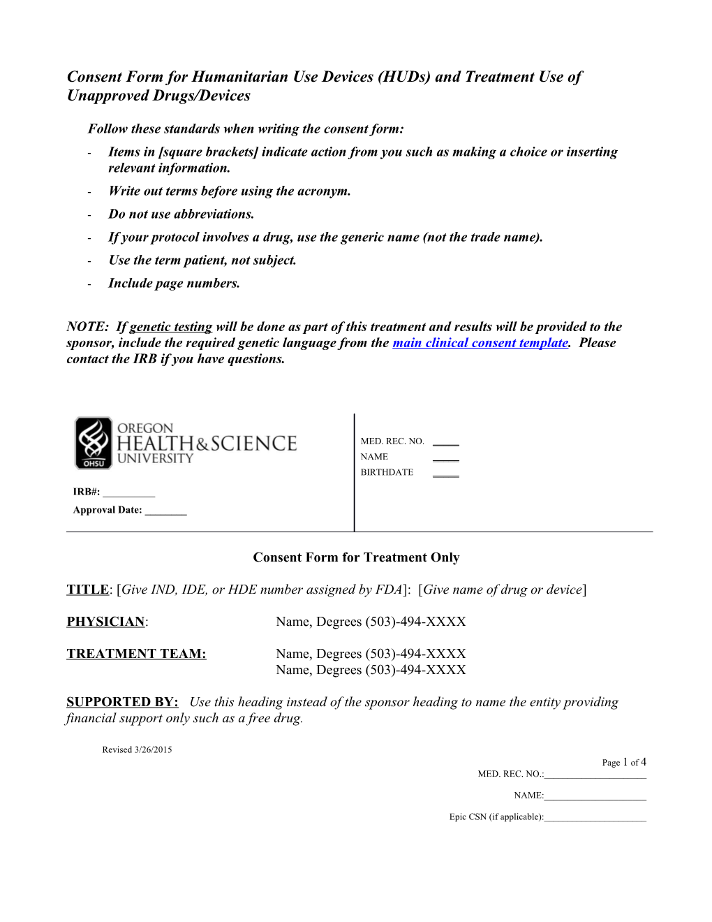 If the Study Includes Genetic Analyses of Blood Or Tissue, Or If the Study Requests Permission