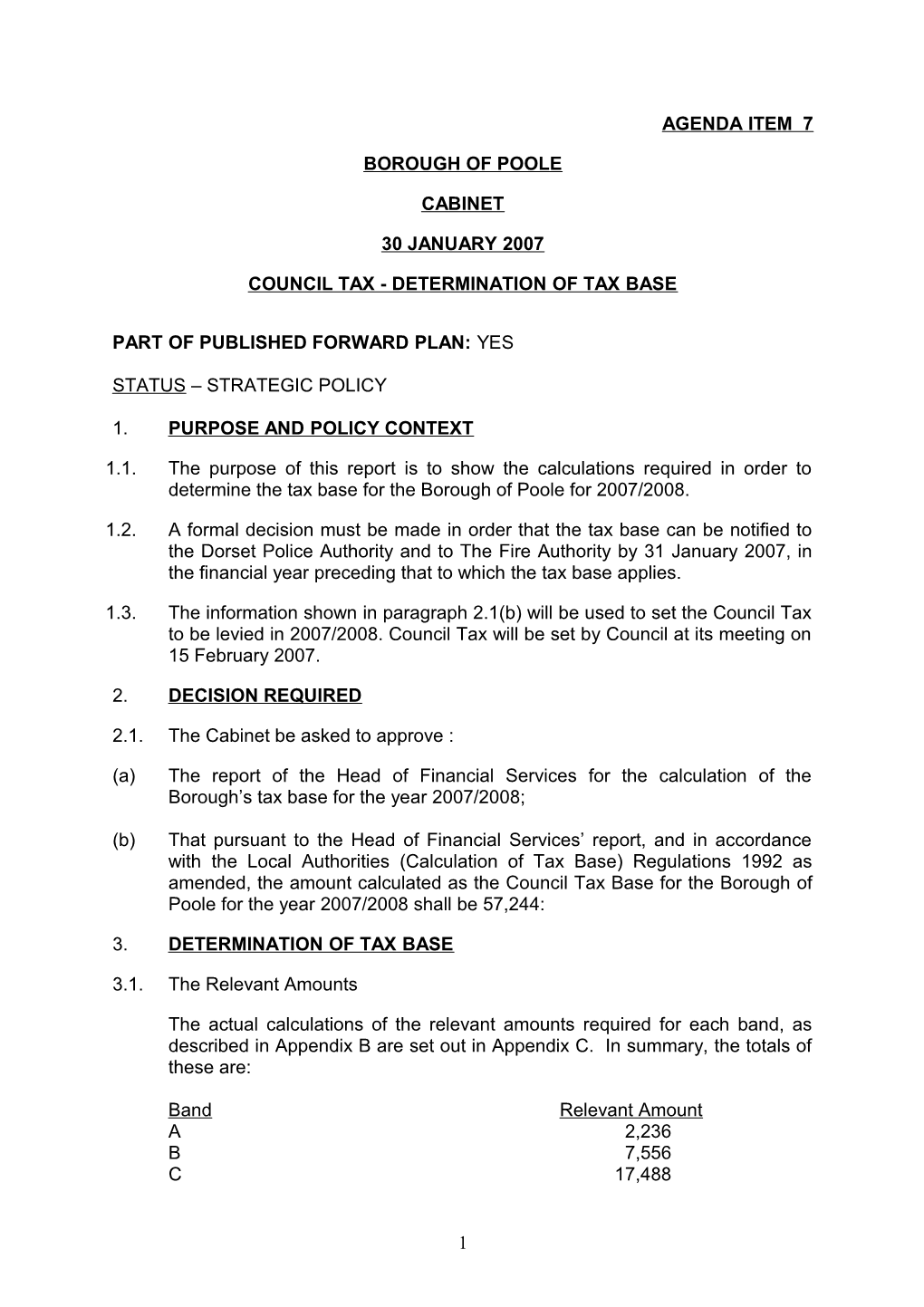 Council Tax - Determination of Tax Base