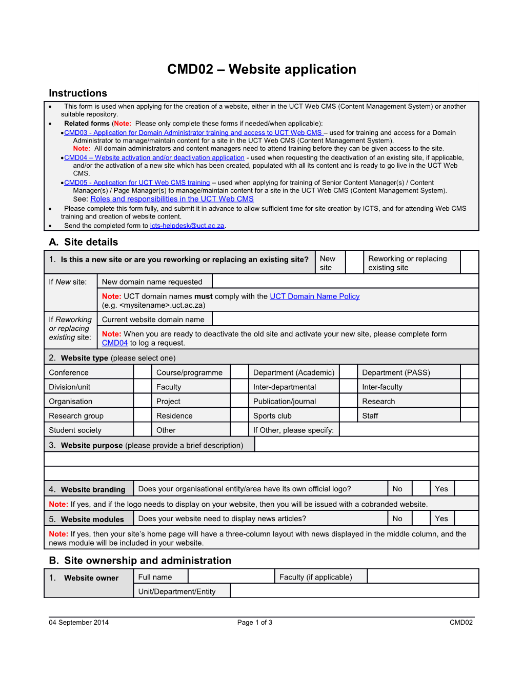 Admin Form Template