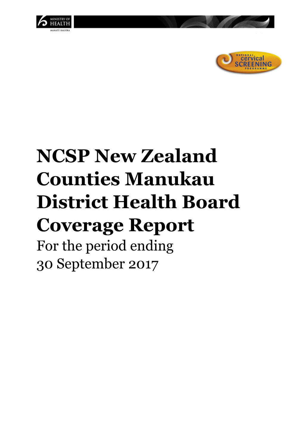NCSP New Zealand Counties Manukau District Health Boardcoverage Report