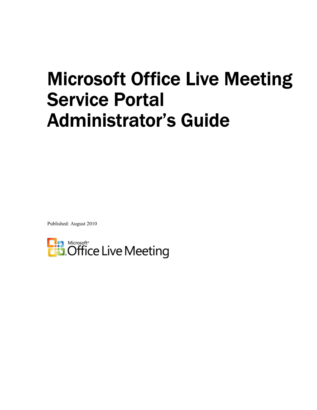 Microsoft Office Live Meeting Service Portal