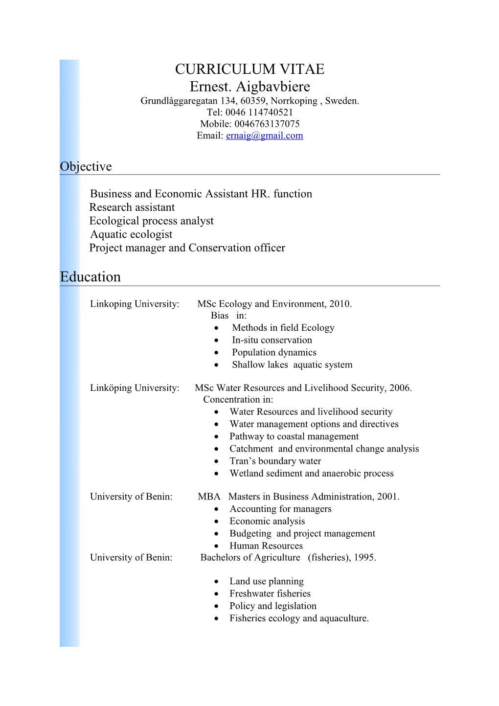 Business and Economic Assistant HR. Function