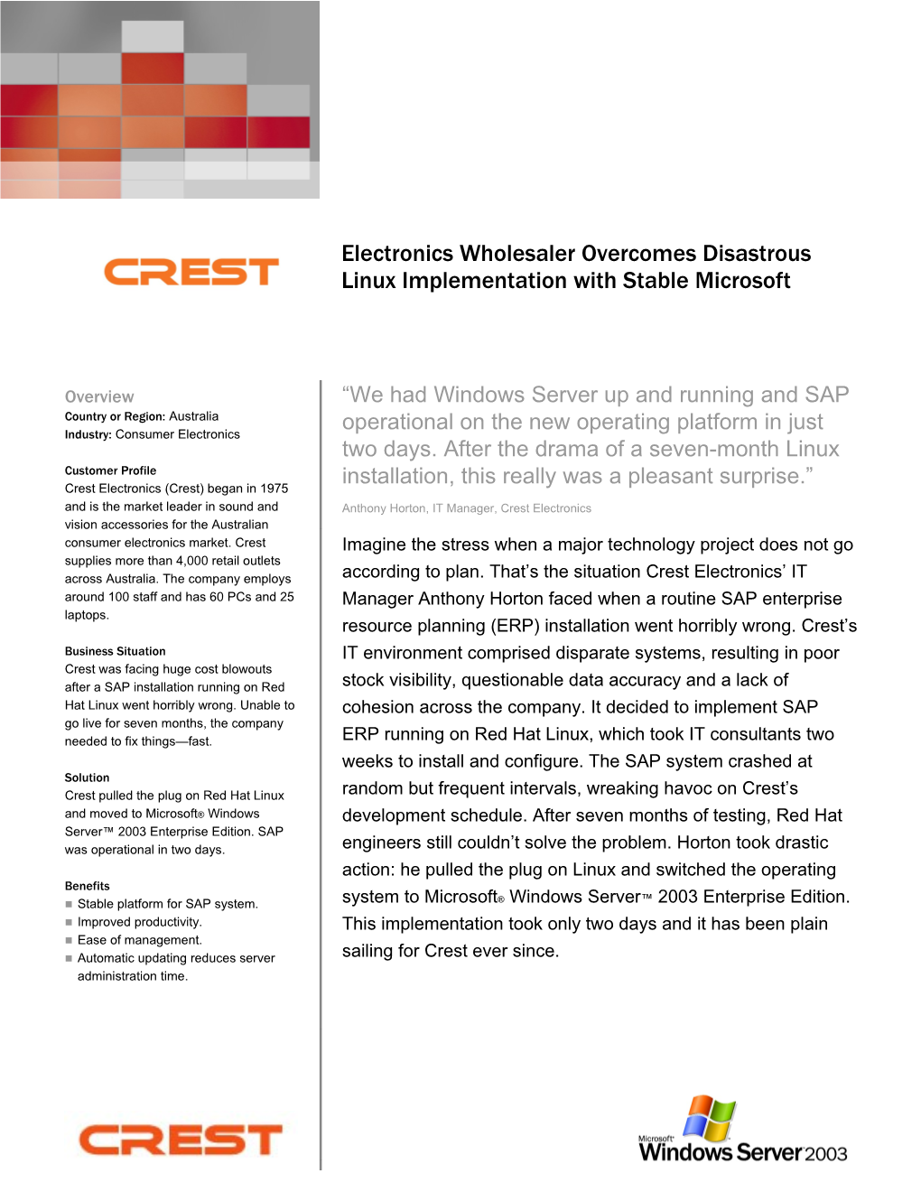 Electronics Wholesaler Overcomes Disastrous Linux Implementation with Stable Microsoft