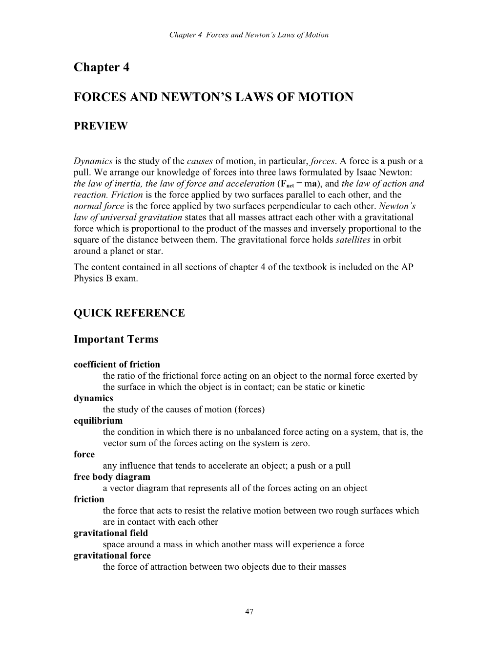 Chapter 4 Forces and Newton S Laws of Motion
