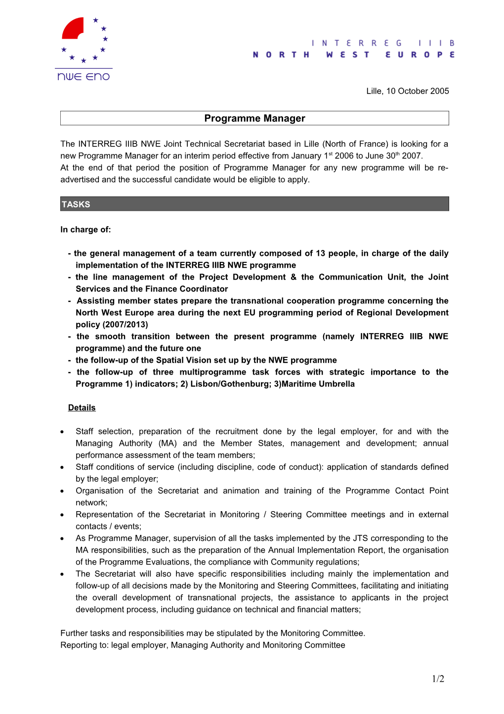 INTERREG IIIB North West Europe