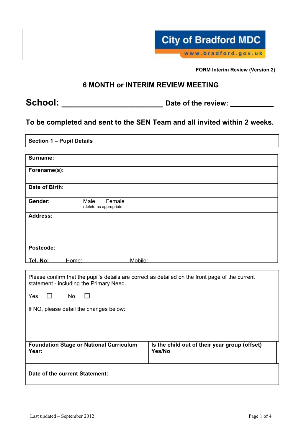 FORM Interim Review (Version 2)