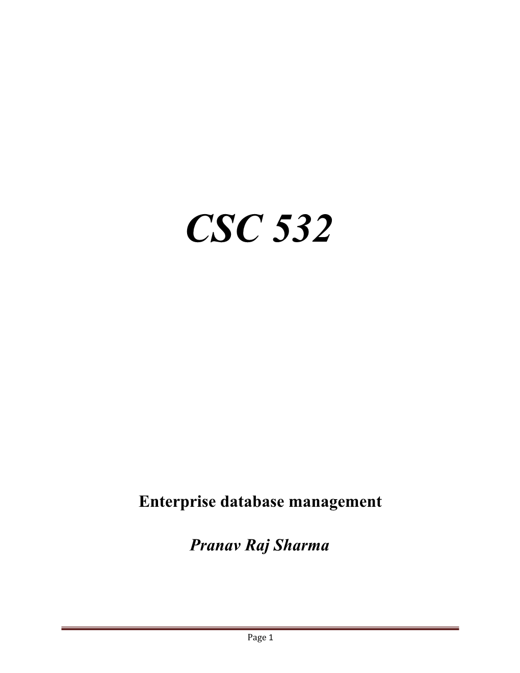 Enterprise Database Management