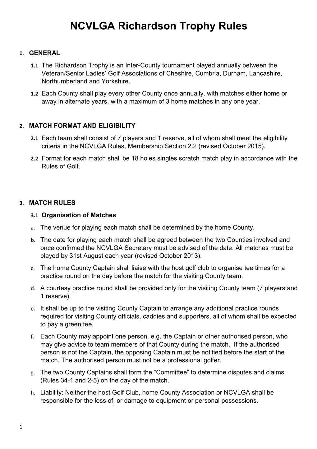 NCVLGA Richardson Trophy Rules