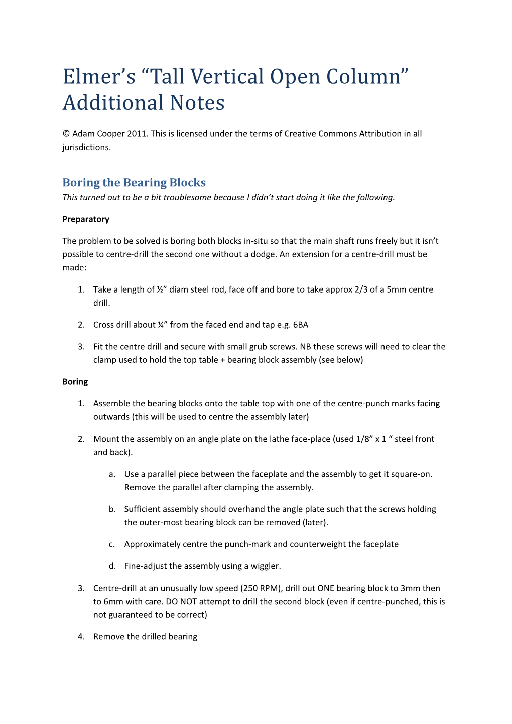 Elmer S Tall Vertical Open Column Additional Notes