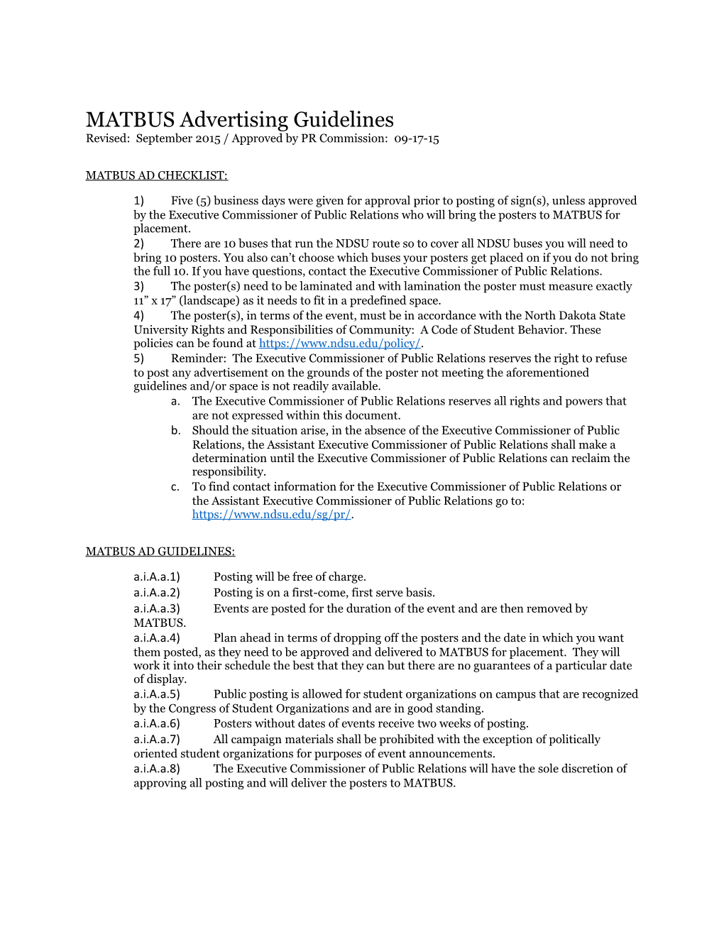 MATBUS Advertising Guidelines