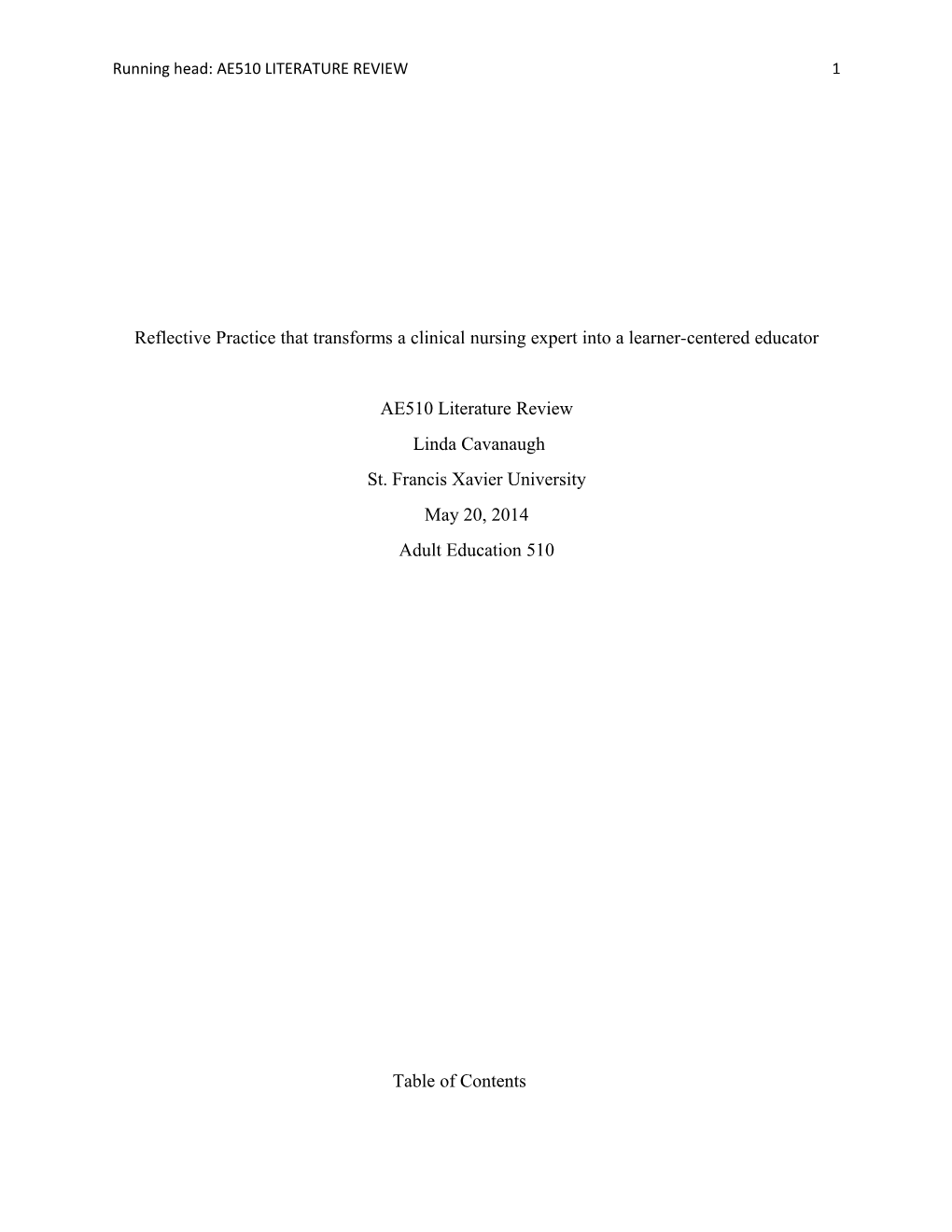 Reflective Practice That Transforms a Clinical Nursing Expert Into a Learner-Centered Educator