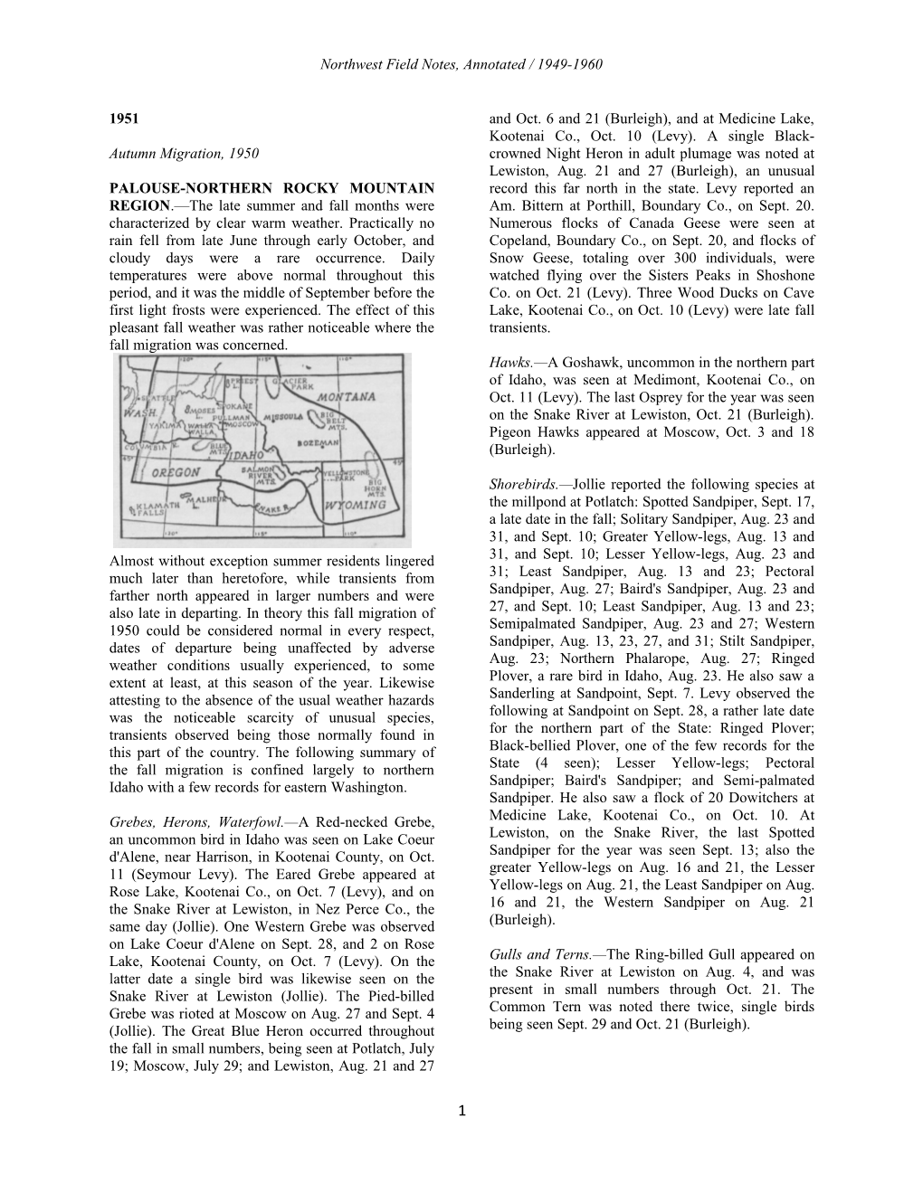 Northwest Field Notes, Annotated / 1949-1960